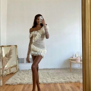 House of CB Sorrel Ivory Lace Frill Dress